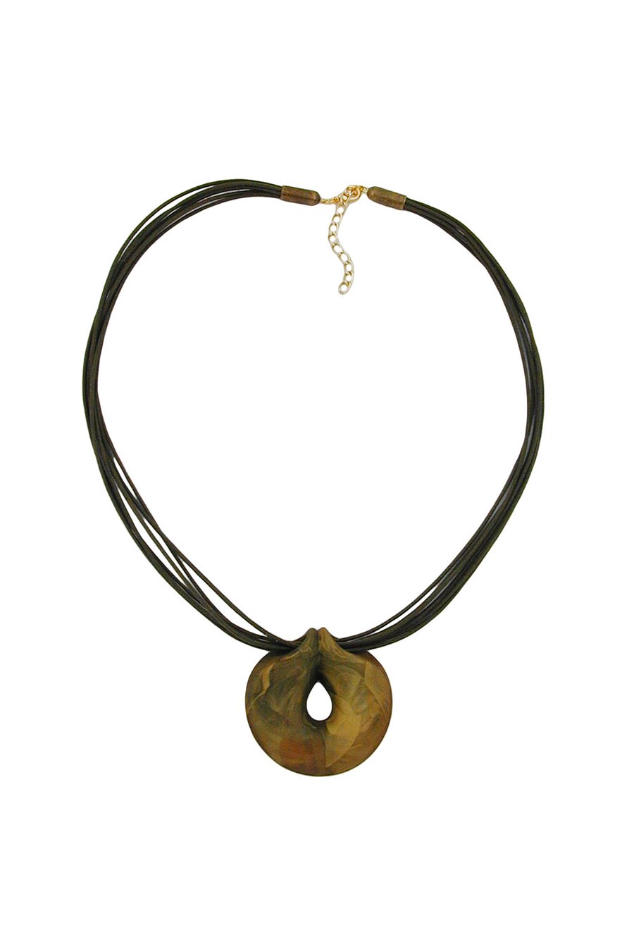 NECKLACE GREEN-OLIVE RING 55CM