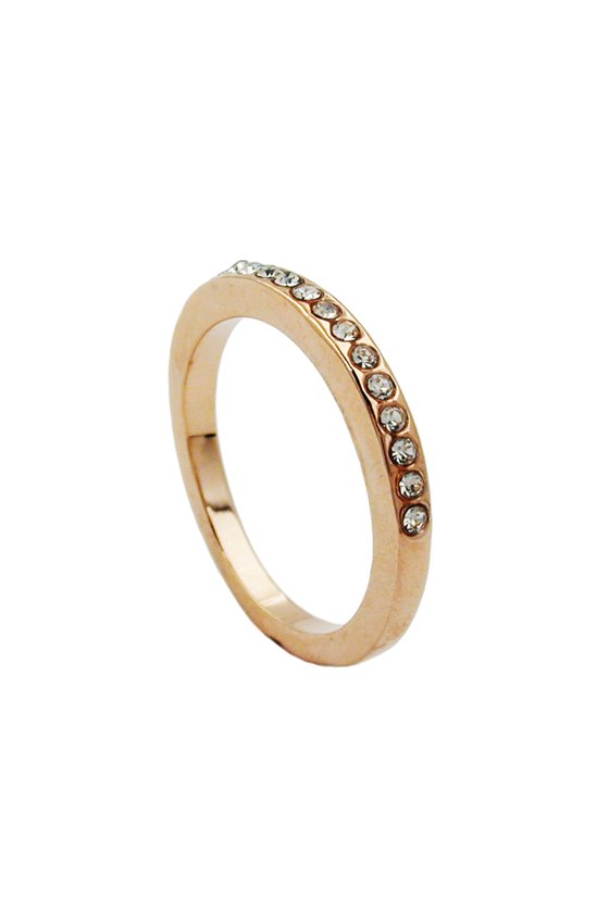 RING GLASS CRYSTALS REDGOLD PLATED