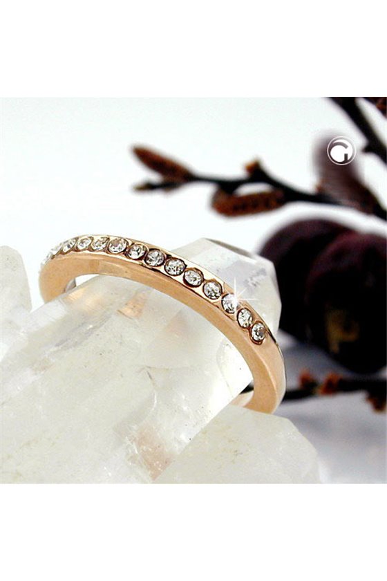 RING GLASS CRYSTALS REDGOLD PLATED