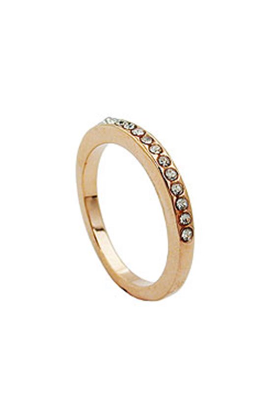 RING GLASS CRYSTALS REDGOLD PLATED