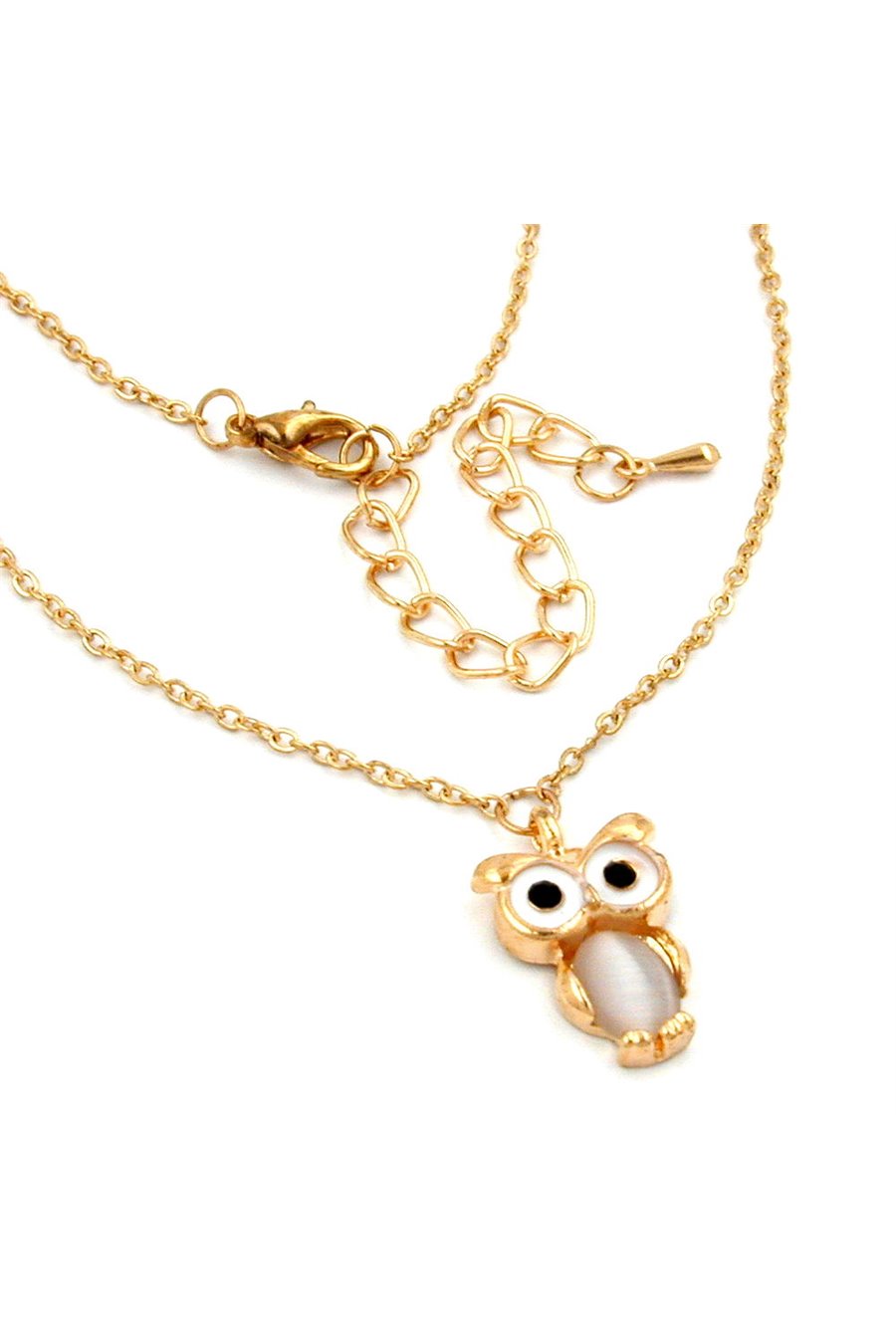 NECKLACE SMALL OWL & CHAIN GOLD COLOURED