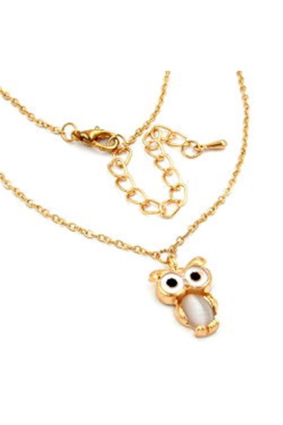 NECKLACE SMALL OWL & CHAIN GOLD COLOURED
