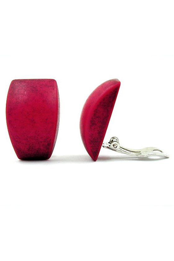 EARRING CLIP TRAPEZIUM PINK GREY MATTE