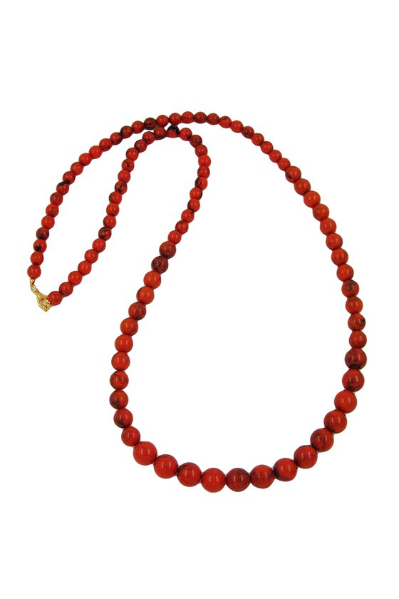 NECKLACE BEADS RED 80CM