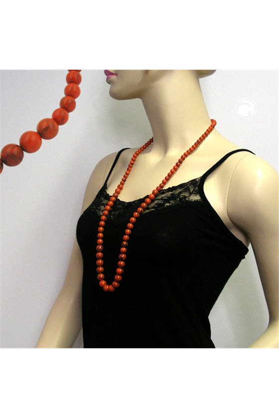 NECKLACE BEADS RED 80CM