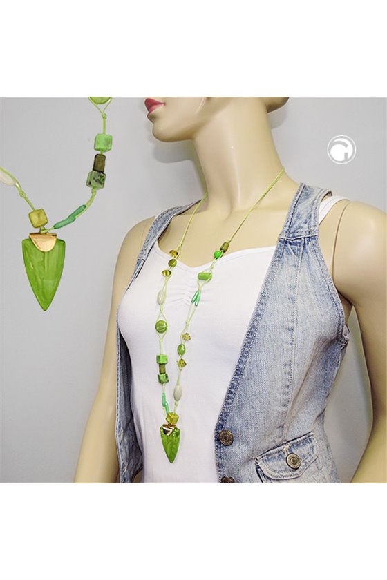 NECKLACE GREEN BEADS