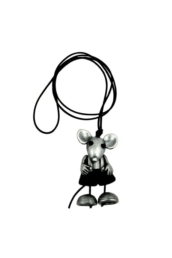 NECKLACE MOUSE ANTIQUE SILVER 90CM