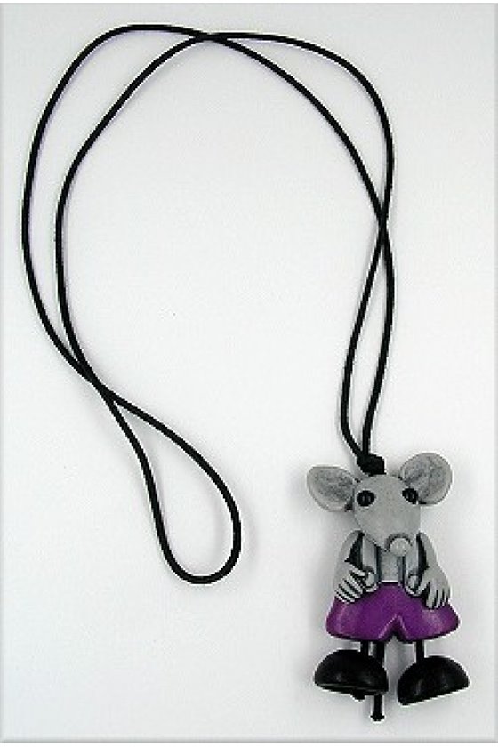 NECKLACE MOUSE VIOLET-GREY MATTE