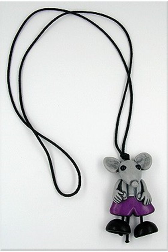 NECKLACE MOUSE VIOLET-GREY MATTE
