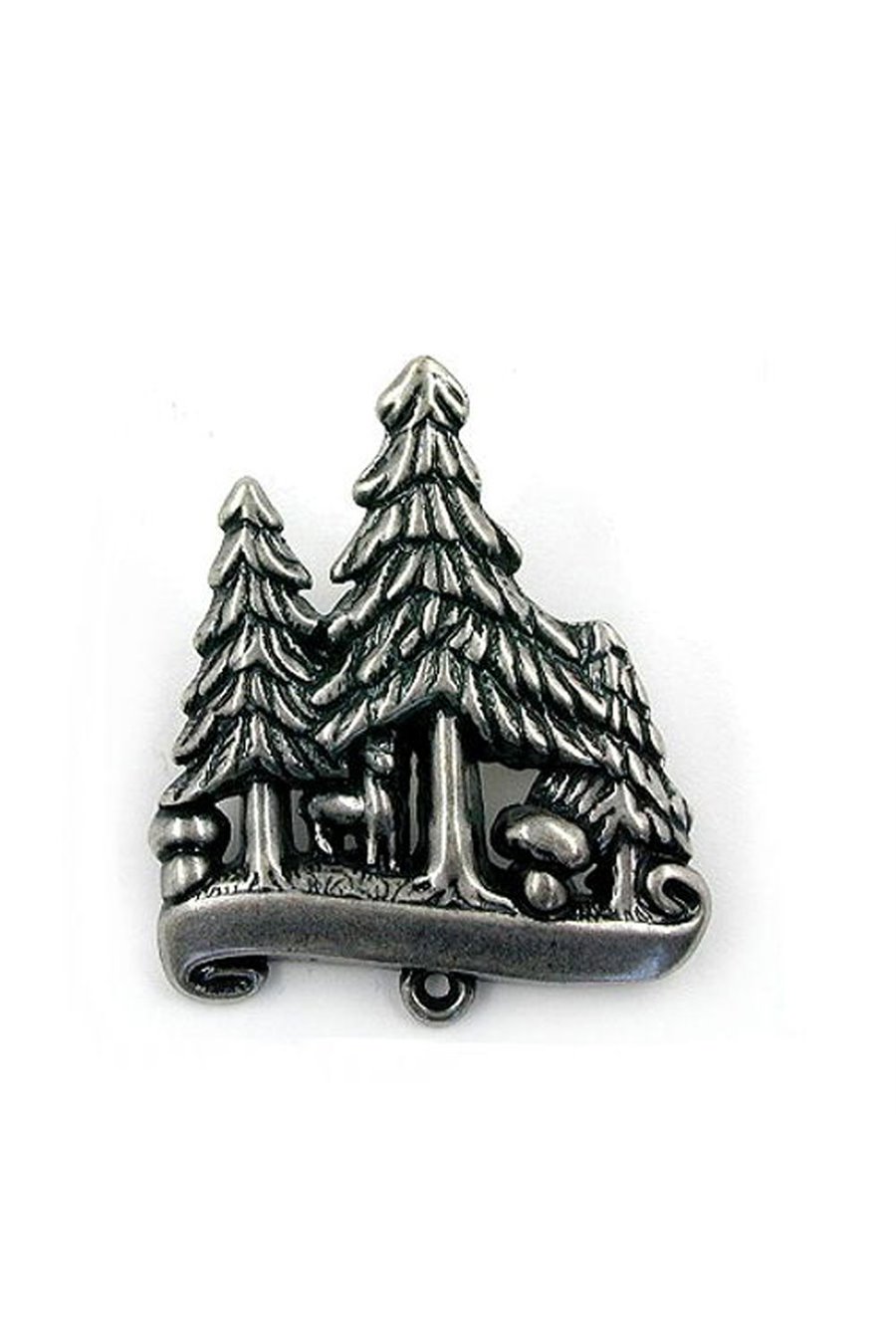 BROOCH 3 CONIFERS ANTIQUE SILVER