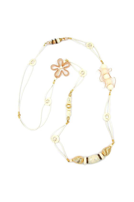 NECKLACE FANTASY FLOWER BEADS 110CM