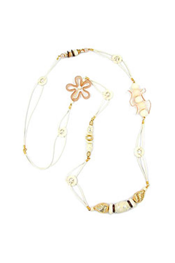 NECKLACE FANTASY FLOWER BEADS 110CM