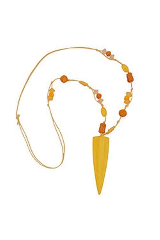 NECKLACE YELLOW BEADS POINTED TRIANGLE