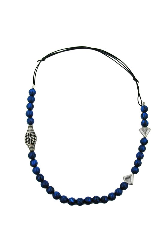 NECKLACE BLUE BEADS LONG