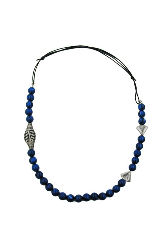 NECKLACE BLUE BEADS LONG