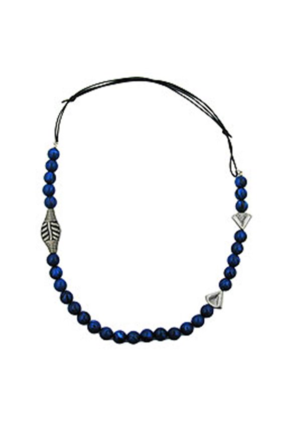 NECKLACE BLUE BEADS LONG