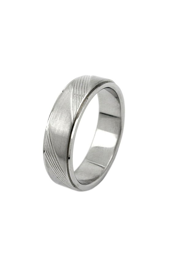 RING DIAGONAL LINE PATTERN STAINLESS STEEL