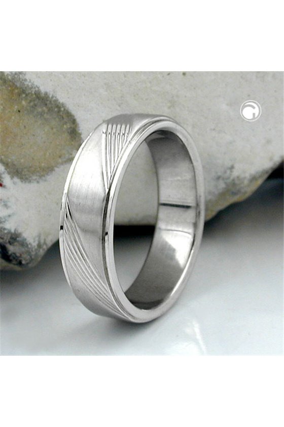 RING DIAGONAL LINE PATTERN STAINLESS STEEL