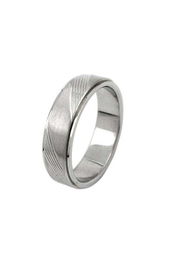 RING DIAGONAL LINE PATTERN STAINLESS STEEL