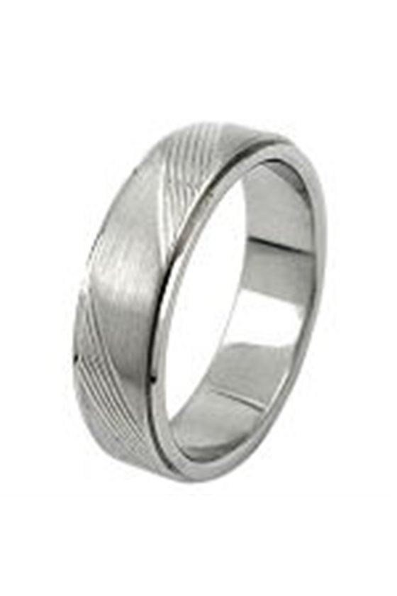 RING DIAGONAL LINE PATTERN STAINLESS STEEL