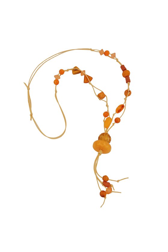 NECKLACE YELLOW-ORANGE BEADS