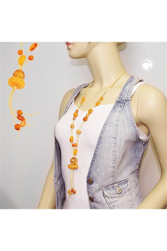 NECKLACE YELLOW-ORANGE BEADS