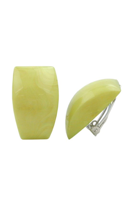 CLIP-ON EARRING TRAPEZIUM LIGHT GREEN
