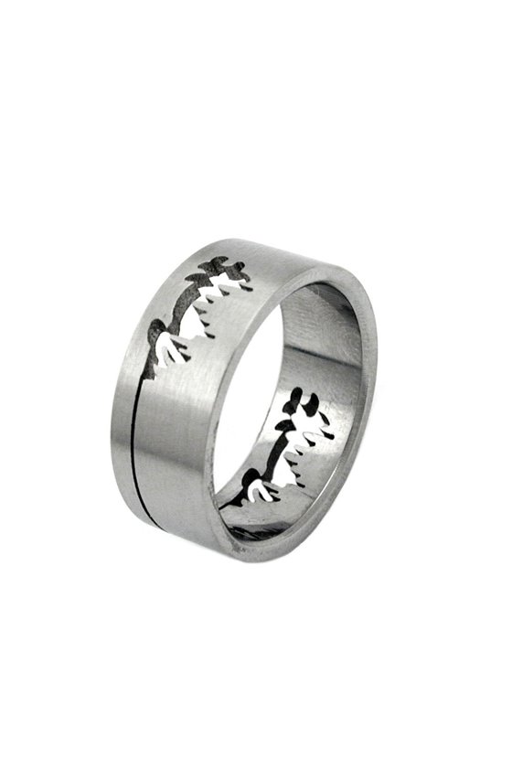 RING PHANTASY LASER CUT PEAKS STAINLESS STEEL
