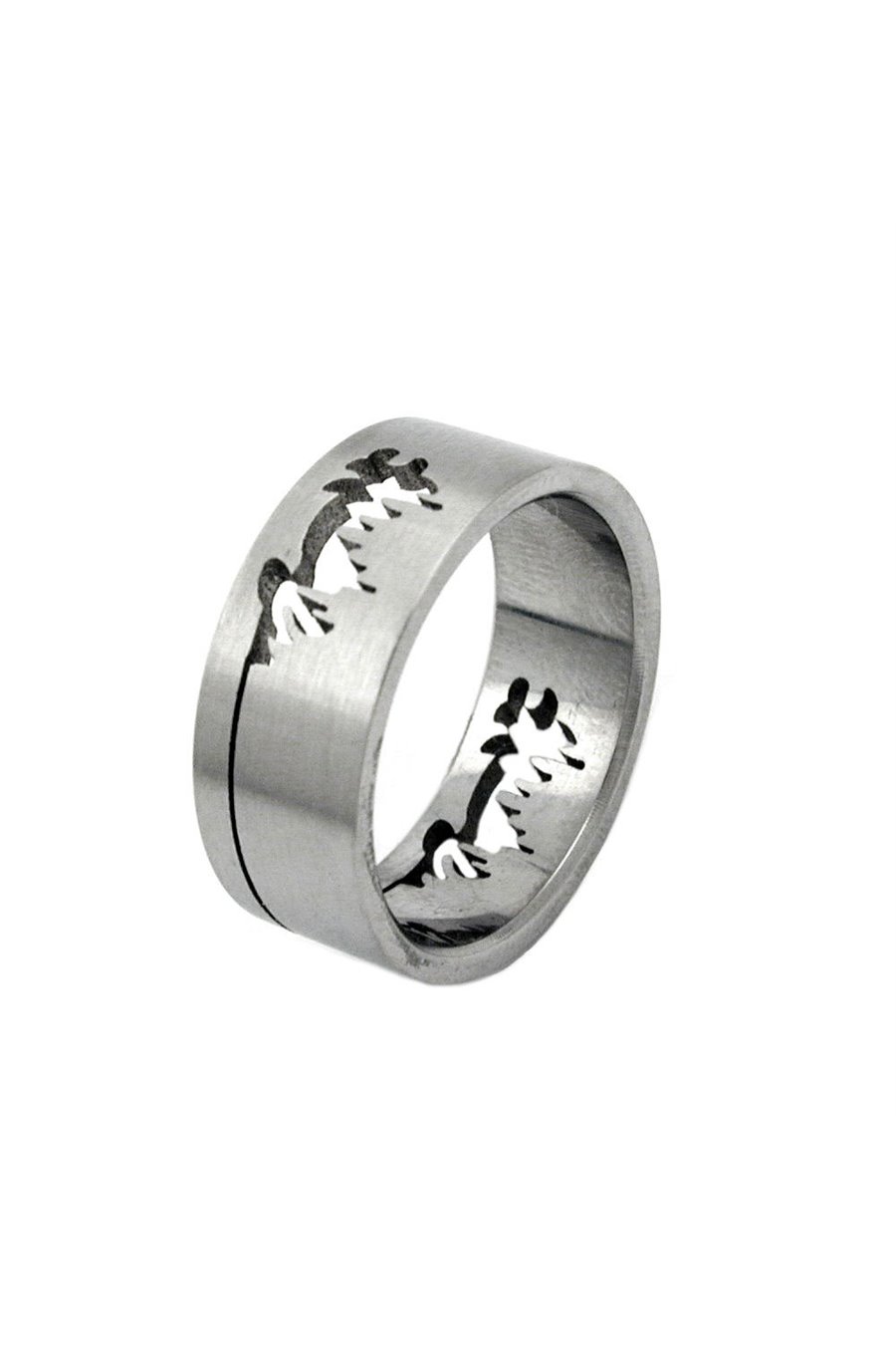 RING PHANTASY LASER CUT PEAKS STAINLESS STEEL