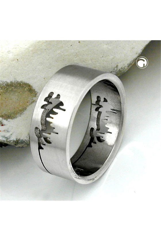 RING PHANTASY LASER CUT PEAKS STAINLESS STEEL