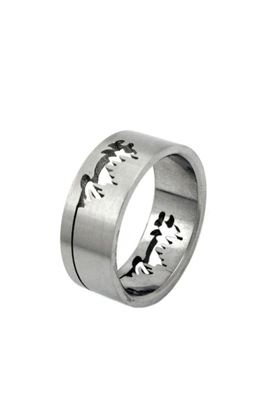 RING PHANTASY LASER CUT PEAKS STAINLESS STEEL