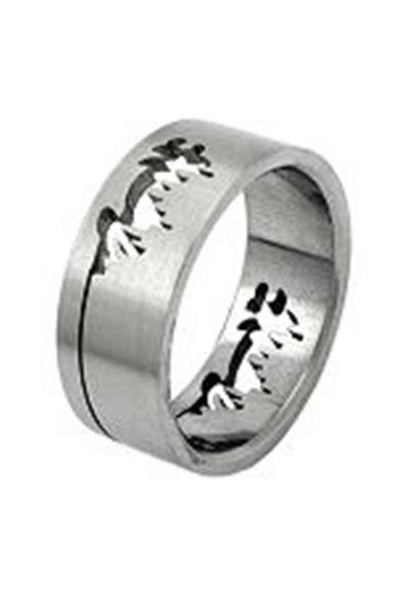 RING PHANTASY LASER CUT PEAKS STAINLESS STEEL