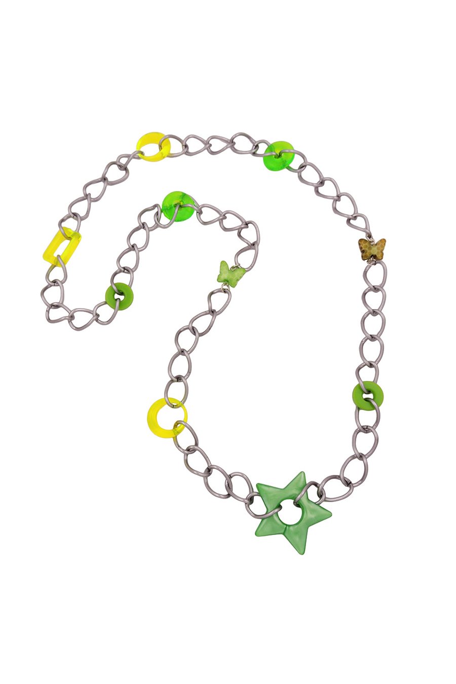 NECKLACE OLIV-MINT-LIME-GREEN BEADS