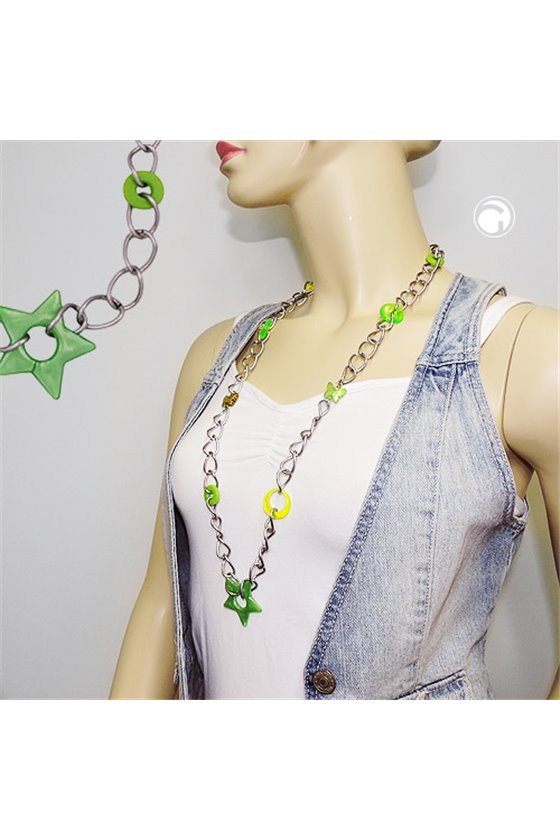 NECKLACE OLIV-MINT-LIME-GREEN BEADS