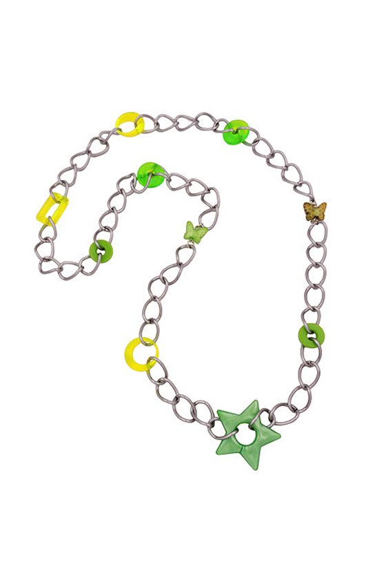 NECKLACE OLIV-MINT-LIME-GREEN BEADS