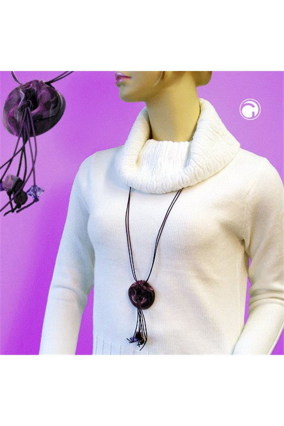 NECKLACE RINGS GLOSSY LAVENDER 100CM