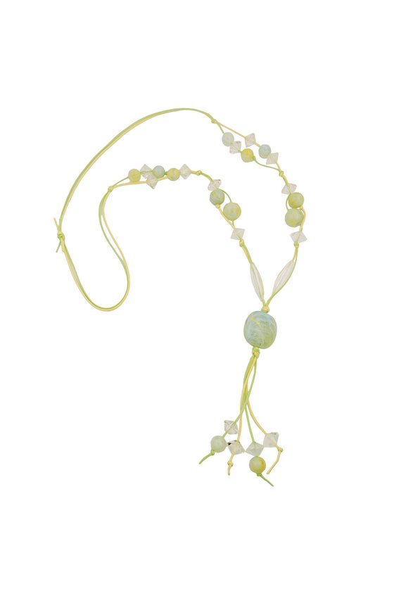 NECKLACE BEADS LIGHT-GREEN YELLOW