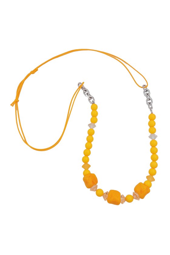 NECKLACE STONE-SHAPED BEADS YELLOW