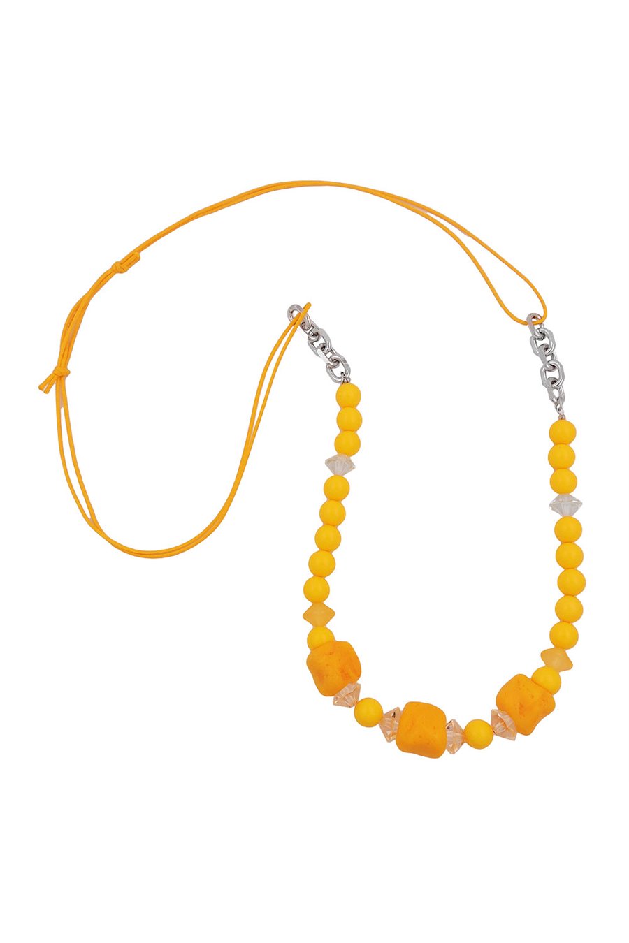 NECKLACE STONE-SHAPED BEADS YELLOW