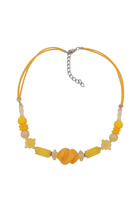 NECKLACE YELLOW BEADS TWISTED