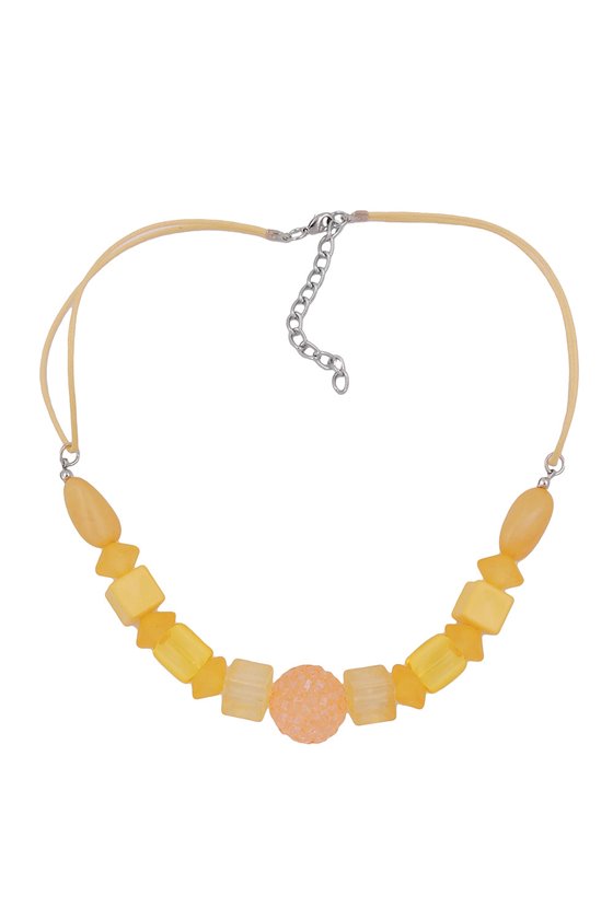 NECKLACE YELLOW BEADS YELLOW CORD