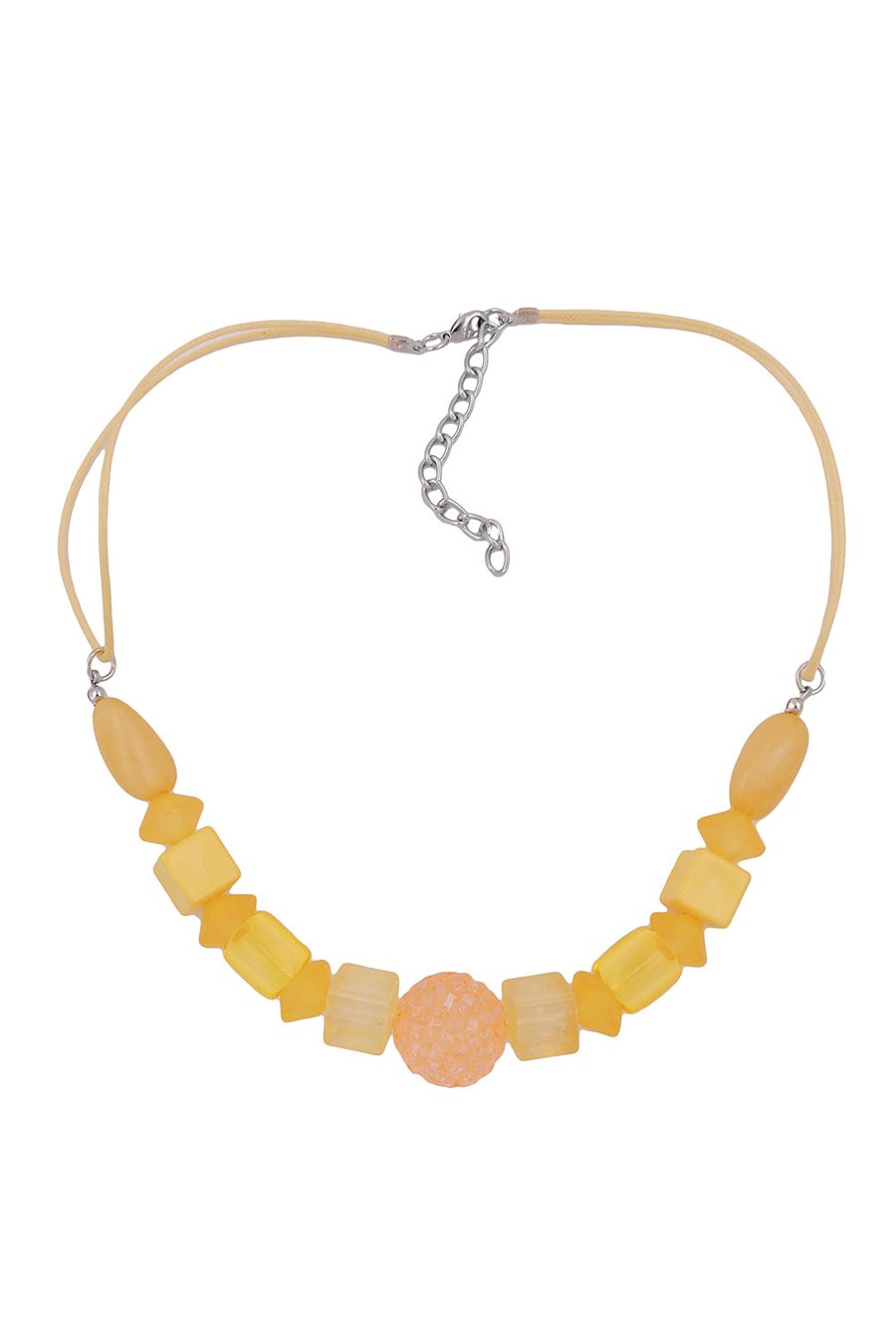 NECKLACE YELLOW BEADS YELLOW CORD