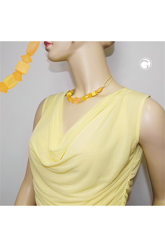 NECKLACE YELLOW BEADS YELLOW CORD