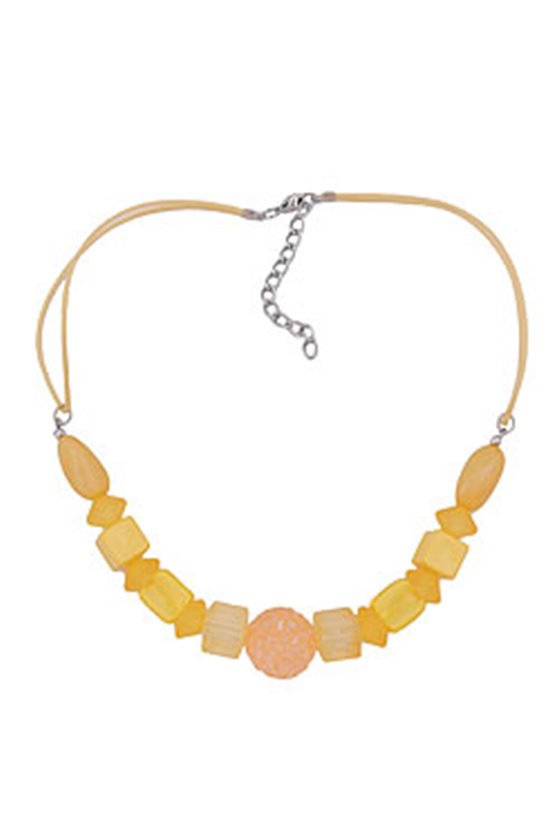 NECKLACE YELLOW BEADS YELLOW CORD