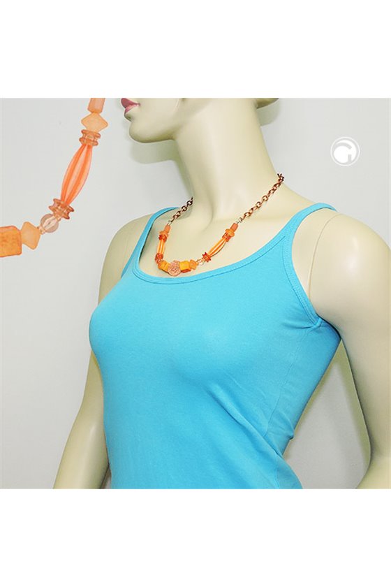 NECKLACE CHAIN WITH BEADS ROSE