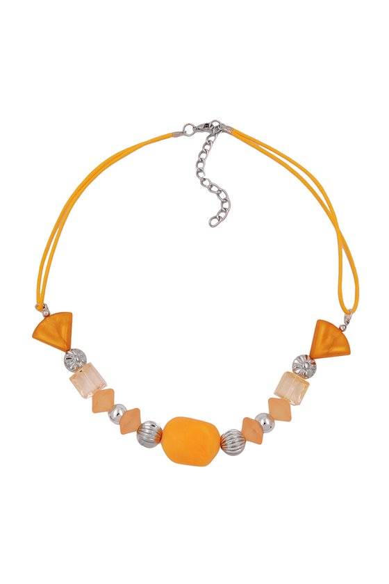 NECKLACE YELLOW BEADS YELLOW CORD