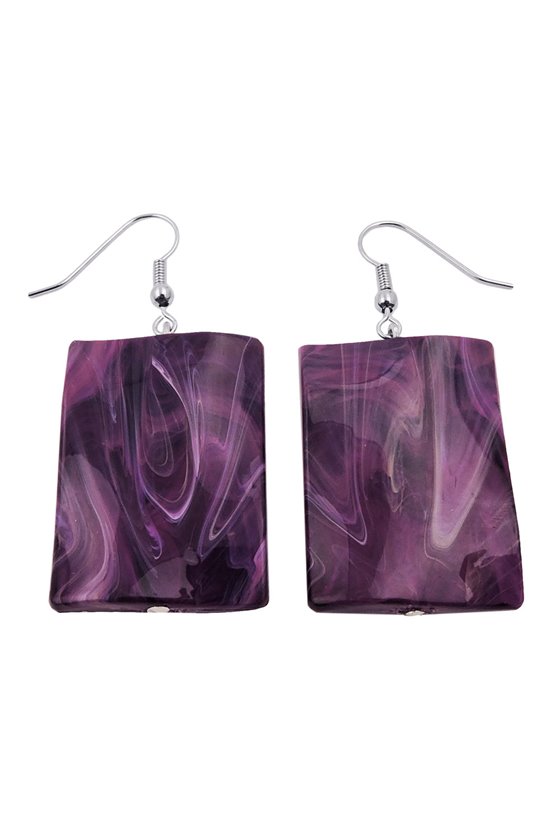 HOOK EARRINGS PILLOW BEAD LAVENDER