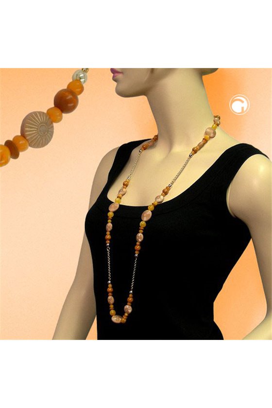 NECKLACE TERRA-OCHRE ORANGE 100CM