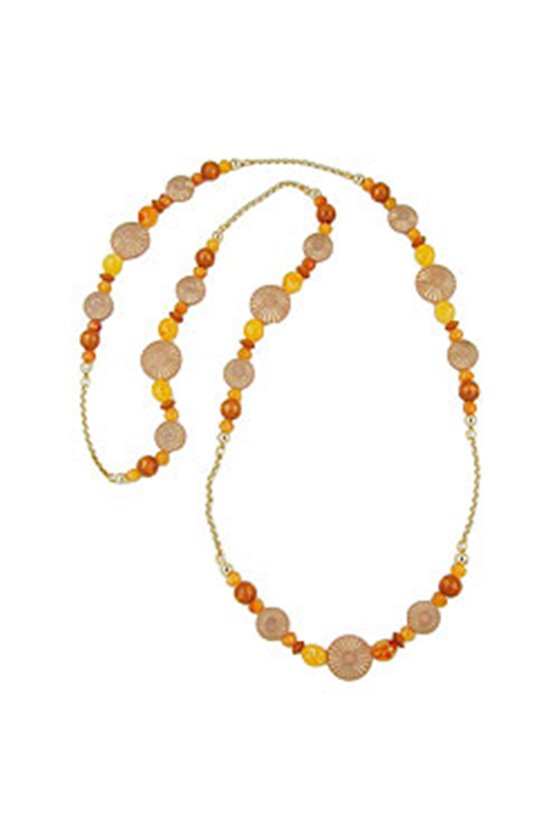NECKLACE TERRA-OCHRE ORANGE 100CM
