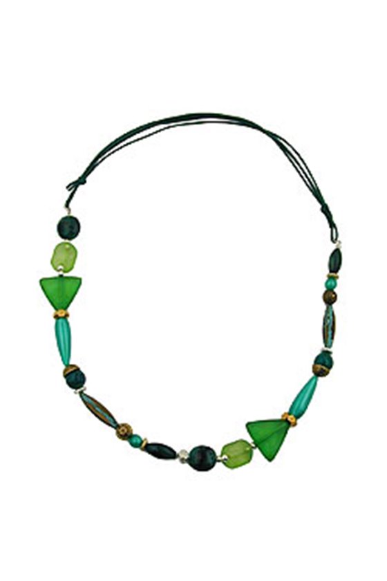 NECKLACE MINT GREEN DARK GREEN MULTICOLOUR DESIGN